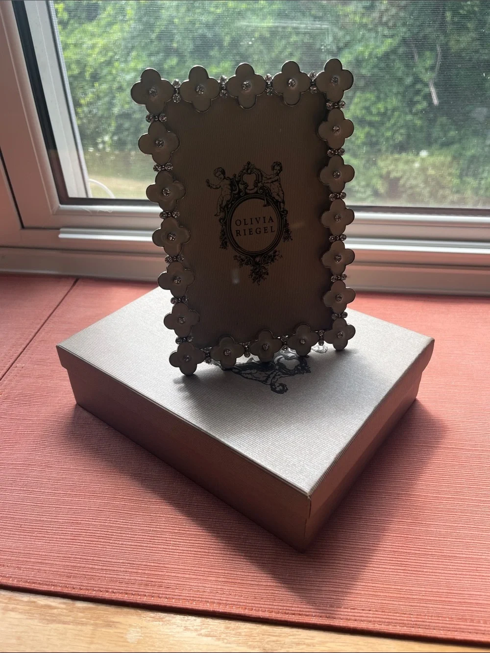 Olivia Riegel White Floral Crystal Accent Picture Frame